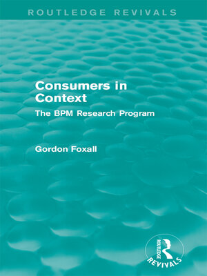 cover image of Consumers in Context